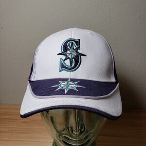 MLB Fan Favorite OS Seattle Mariners Adjustable Hat Cap Blue White‎ Colorblock